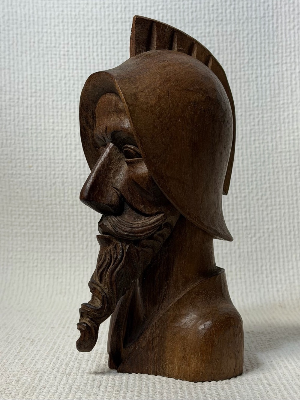 Hand-Carved Wooden Warrior Bust - Brown the ULTIMATE DON QUIXOTE WOOD CARVING